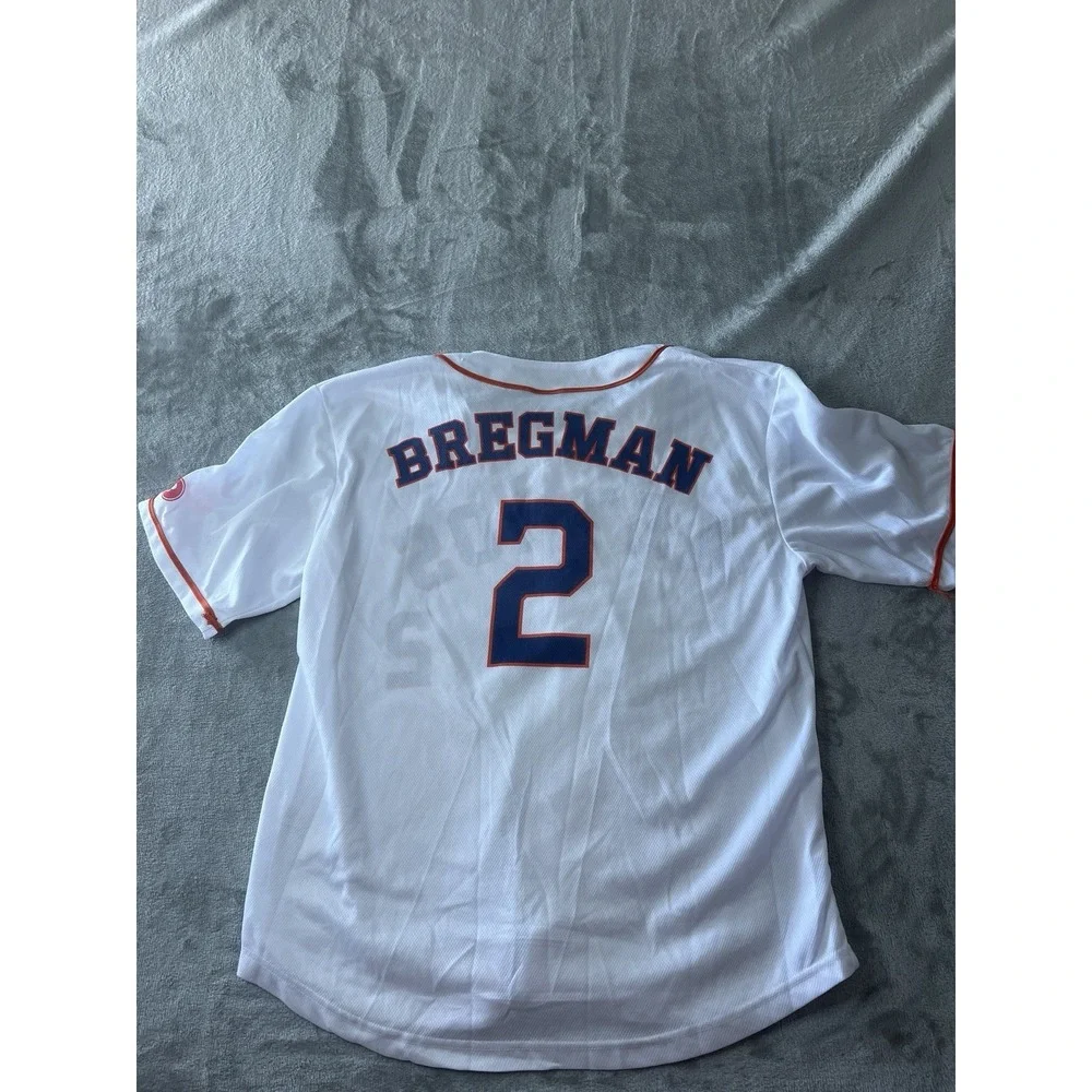 Houston Astros Mens Jersey XL White #2 Alex Bregman MLB Baseball Button Front